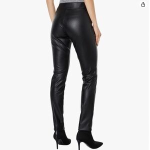 Krazy Larry Women Faux Leather Pleather Black Pants Size 6 NWOT